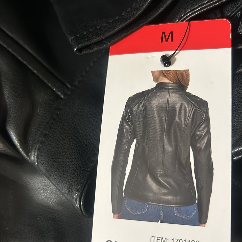 NWT Kenneth Cole Faux Leather Jacket black size M, L - Picture 12 of 12